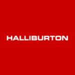 Halliburton logo, consisting of the words Halliburton in white sans serif capitals on a red background.