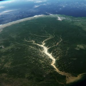 Image of the large amazon floodplain taken from space.